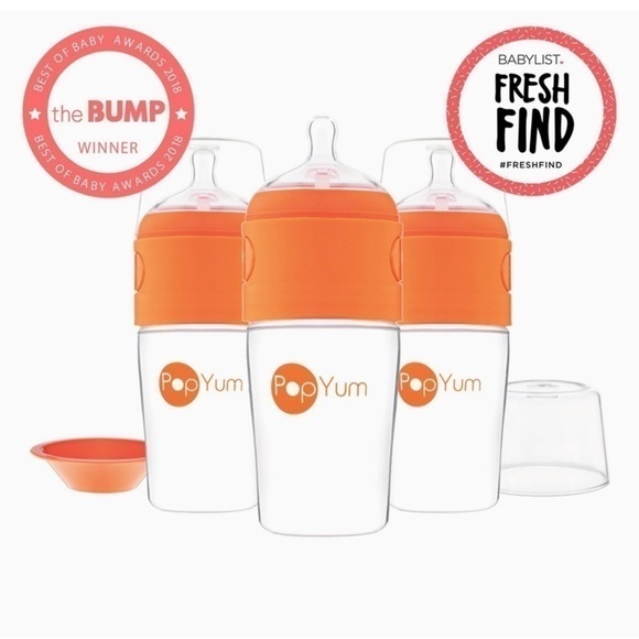 Nwt PopYum 260 ml Anti-Colic Formula Making/Mixing/Dispenser Baby Bottles 3 Pack - Picture 3 of 10